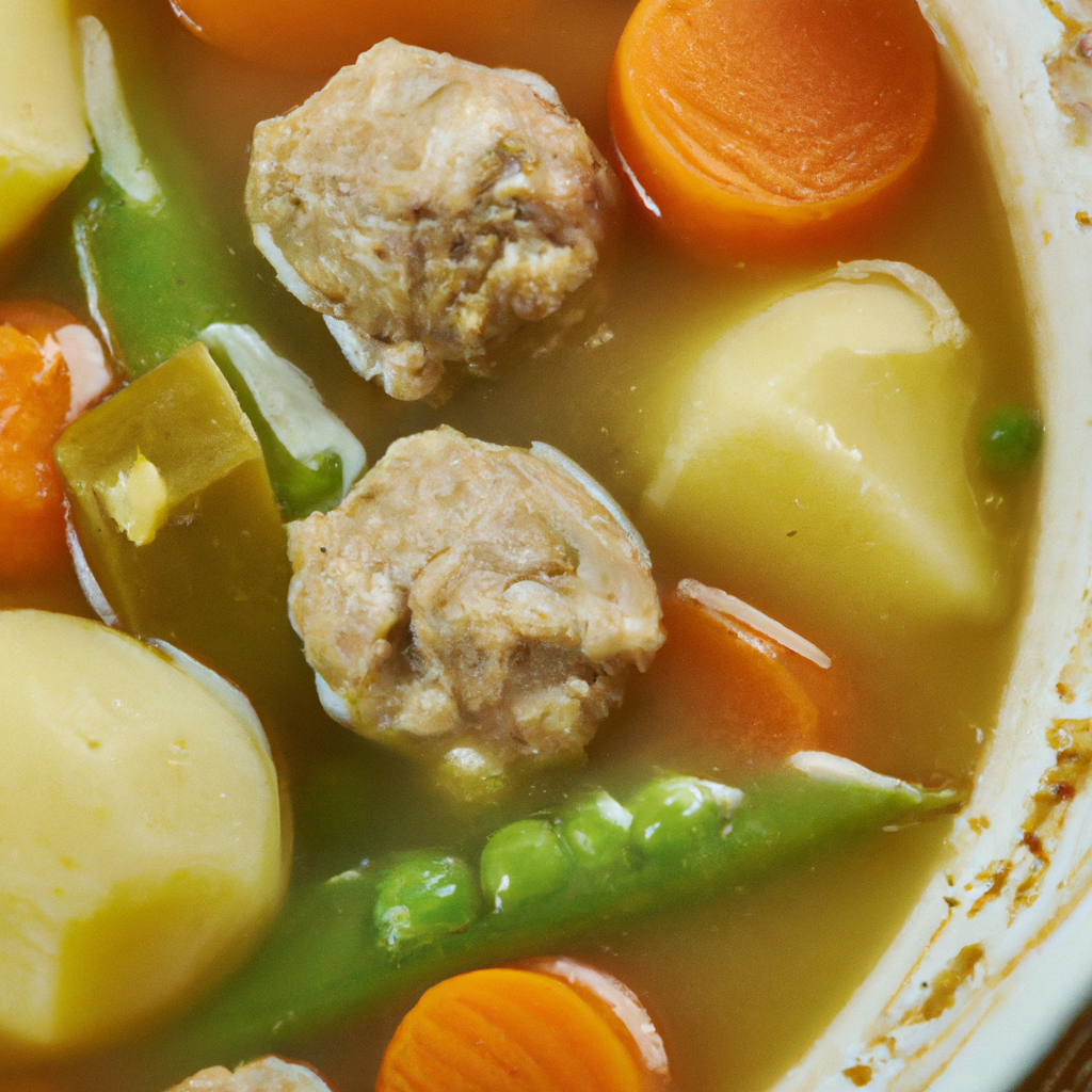 A delicious and comforting soup made with Swedish meatballs, flavorful broth, and hearty vegetables.