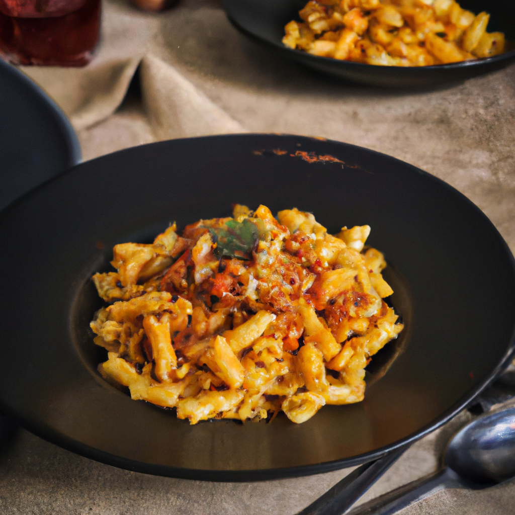 A mouthwatering photo of a plate of pasta with a delicious-looking sauce.