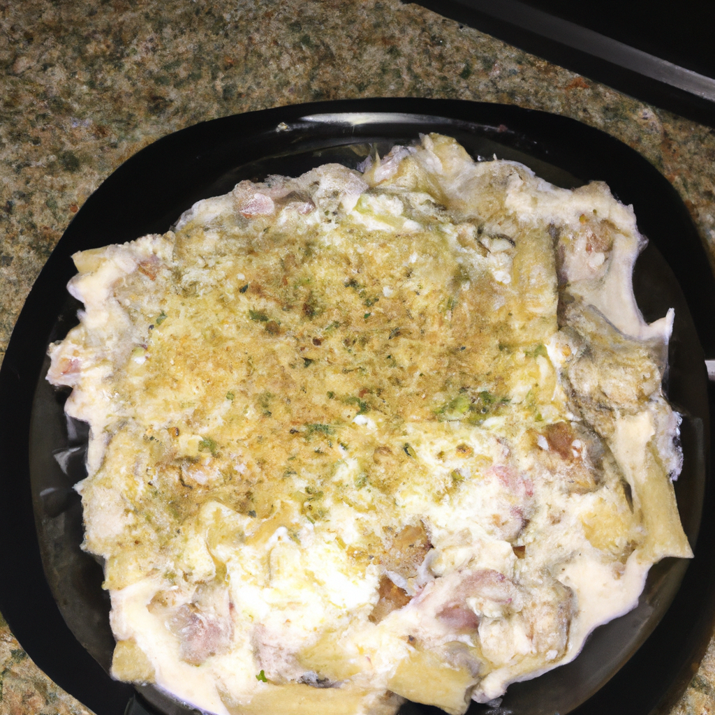 A mouthwatering image of a homemade chicken alfredo dish.