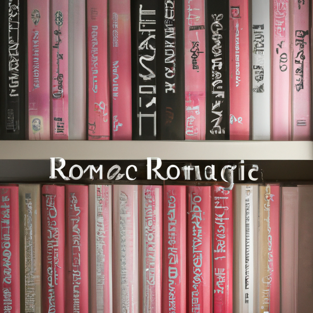 A romantic bookshelf filled with must-read romance novels of the decade.