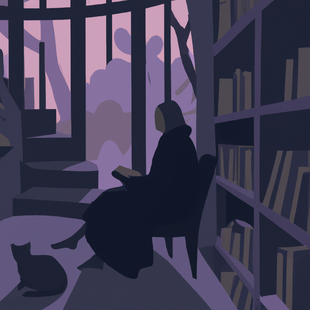 A serene image of a person reading a book in a cozy corner.